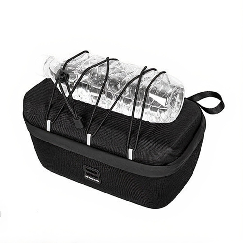 Black Folding Bike Handlebar Bag EVA Hard Shell Front 27 cm x 14 cm x 14 cm