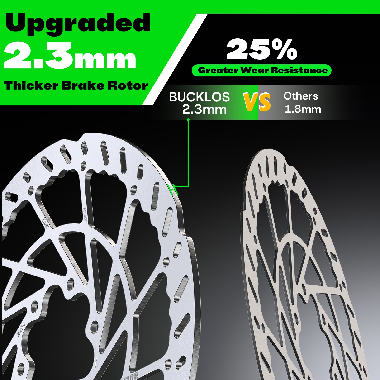 E-bike 2.3mm Disc Brake Rotor Thicken 140/160/180/203mm MTB 6 Bolts Aluminium US