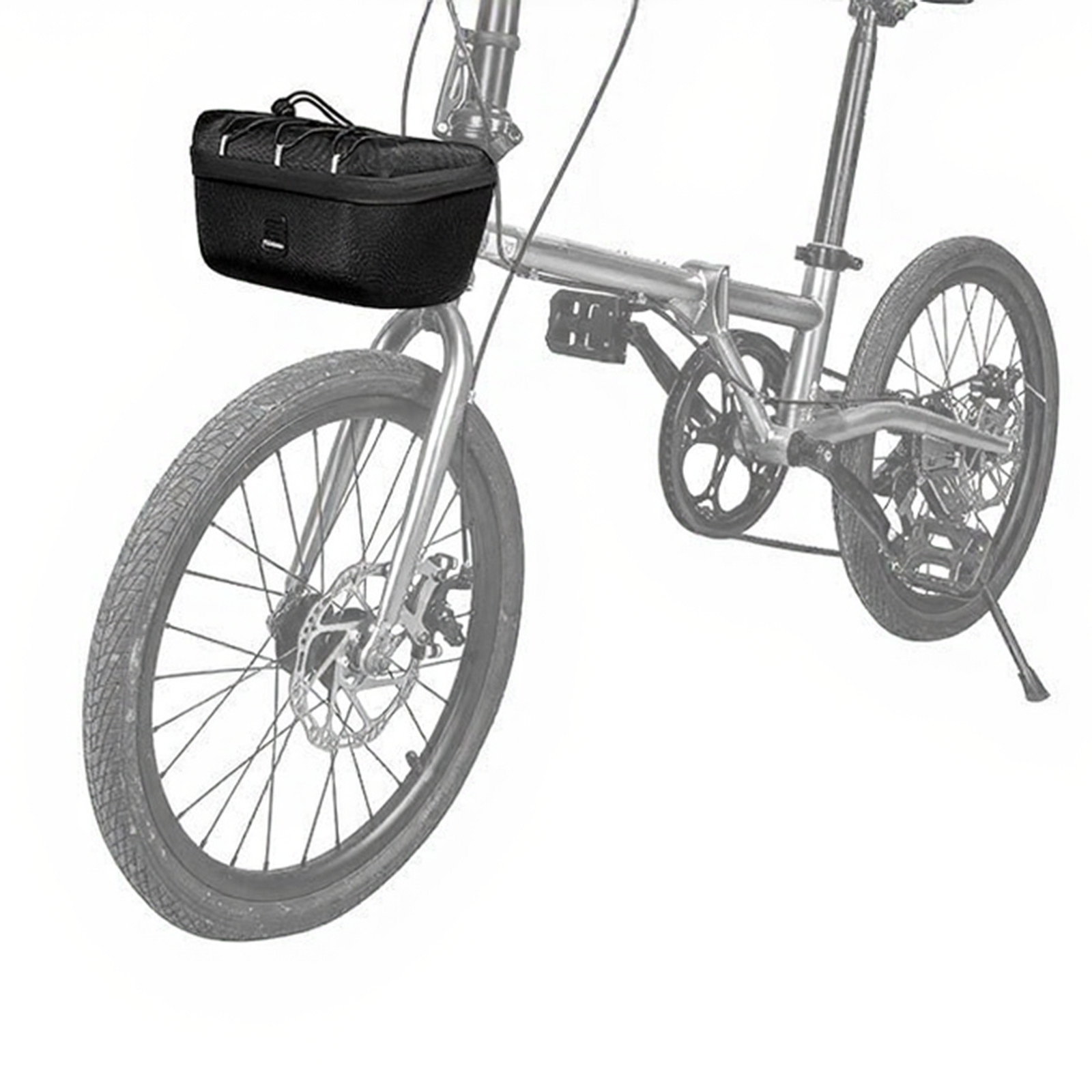 Black Folding Bike Handlebar Bag EVA Hard Shell Front 27 cm x 14 cm x 14 cm
