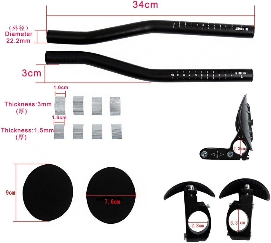 Bike Rest Handlebar TT Bar 31.8mm Cycling Triathlon Aero Bar for Road Bike or Mo