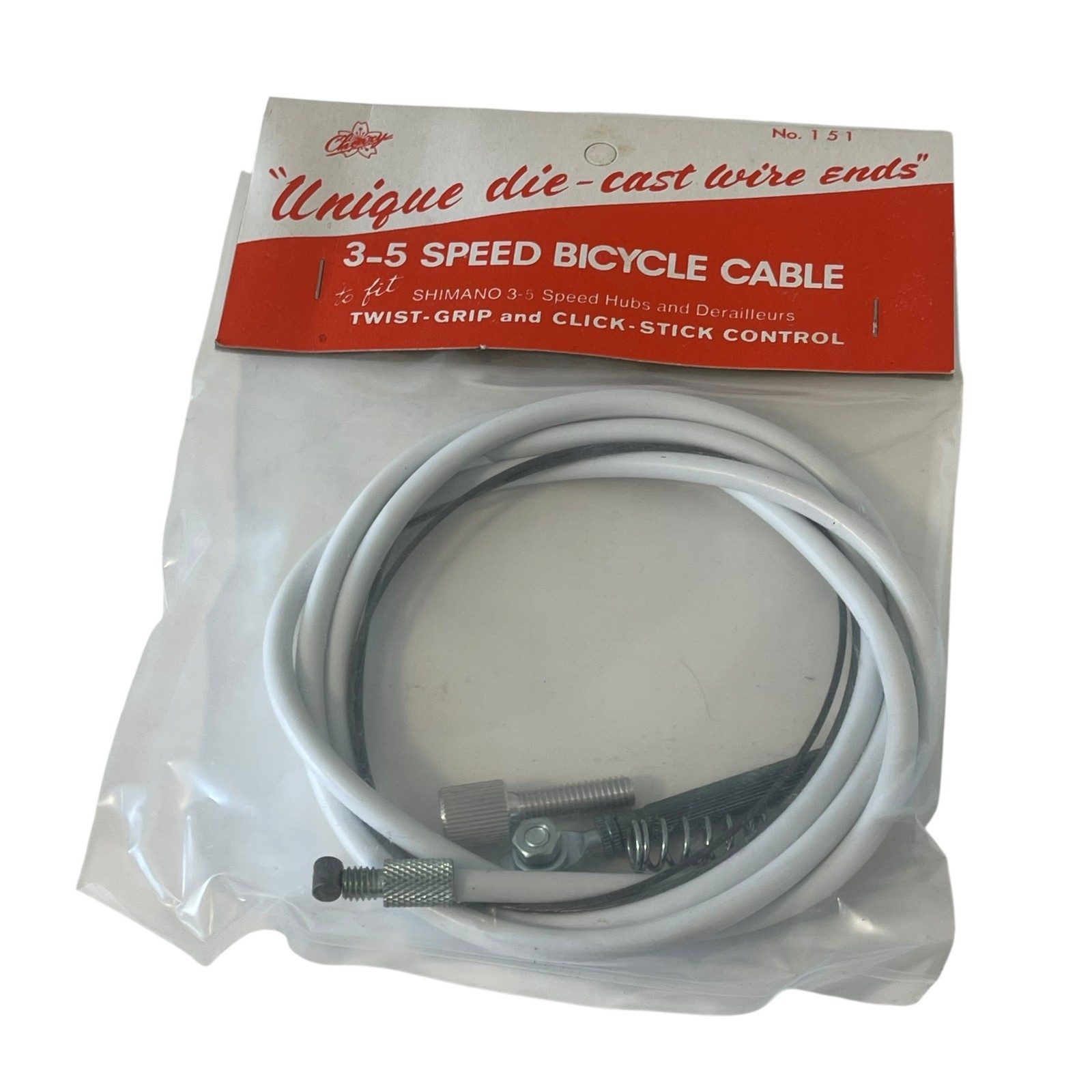 (2) Vintage Cherry 3-5 Speed Bicycle Cable For Shimano Hubs and Derailleurs #151