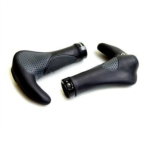 VELO MTB City Road Bike Handlebar Bar End Grips – Black/Grey – Ergon GP3 138mm