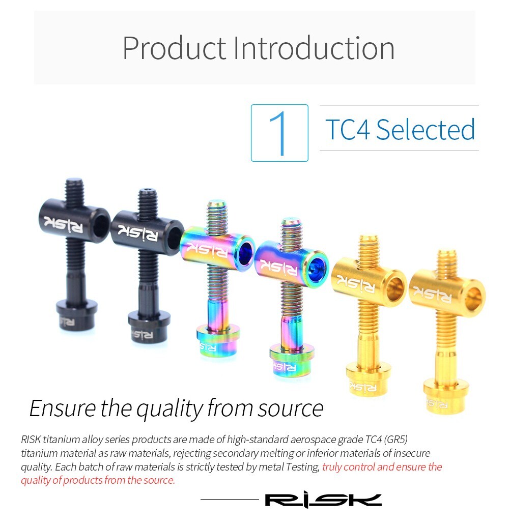 2PCS Bike Seat Post Fixed Bolts Titanium Alloy M5X30mm/40mm Seatpost Screw