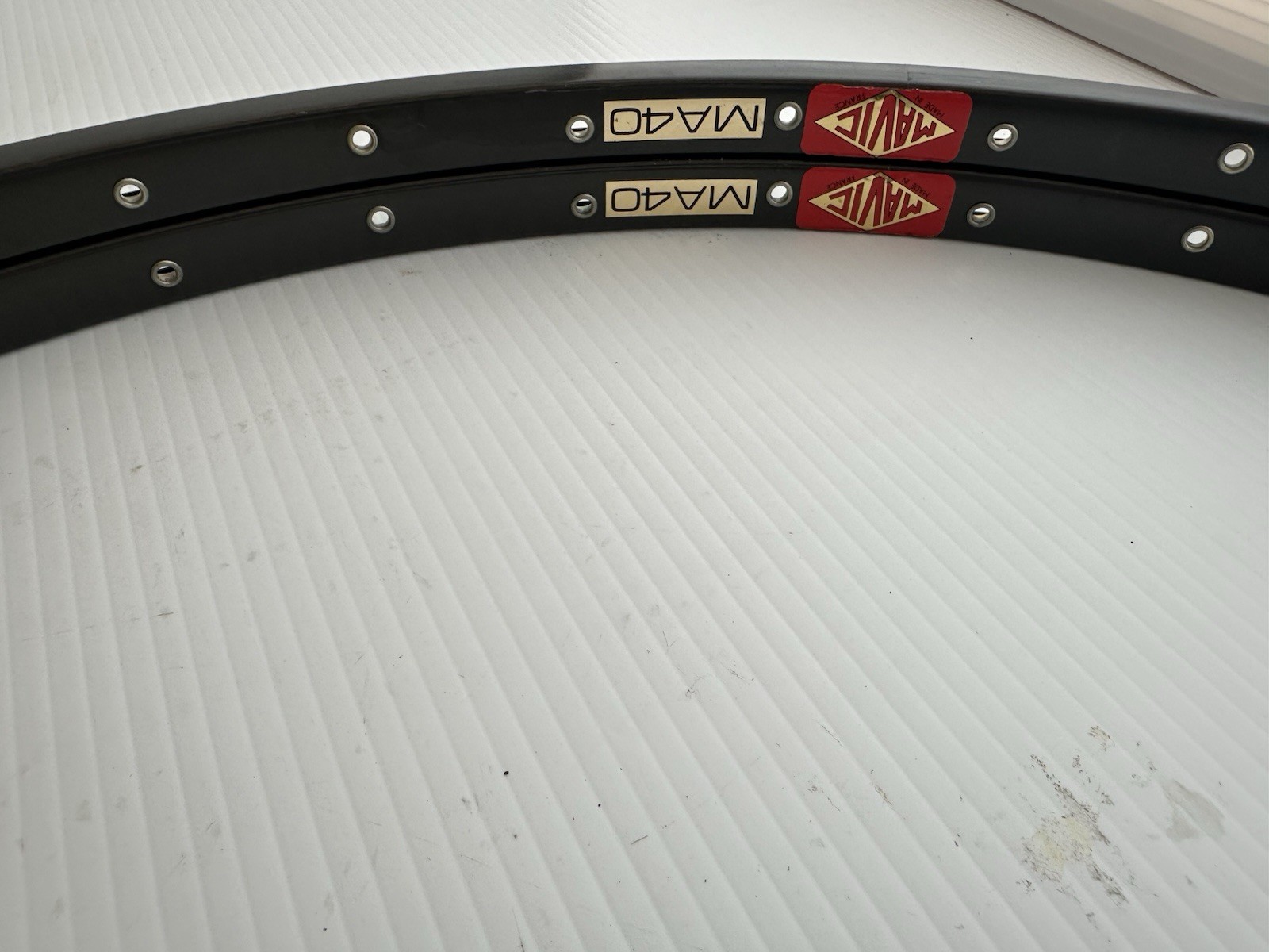 NOS Mavic MA40 700C 36H Dk Grey Anodized Clincher Rim Set Pair Vintage France