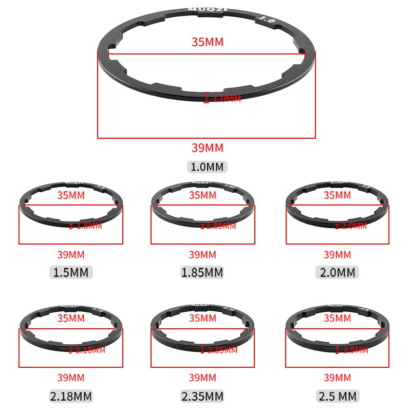Bike Flywheel Cassette Spacers Sprocket Hub Washer Flywheel Gasket 1/1.5/2/2.5mm