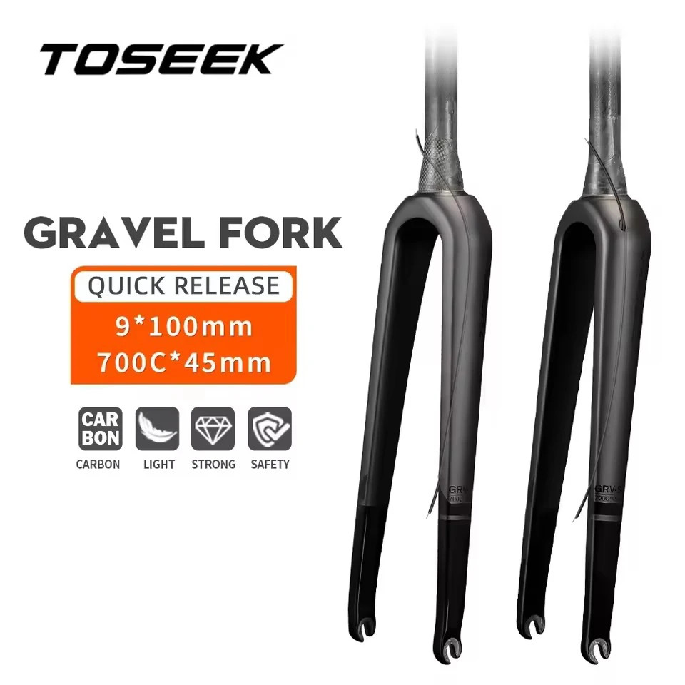Carbon Gravel / Road Bike Front Fork Internal Cable Routing Thru Axle 12*100mm