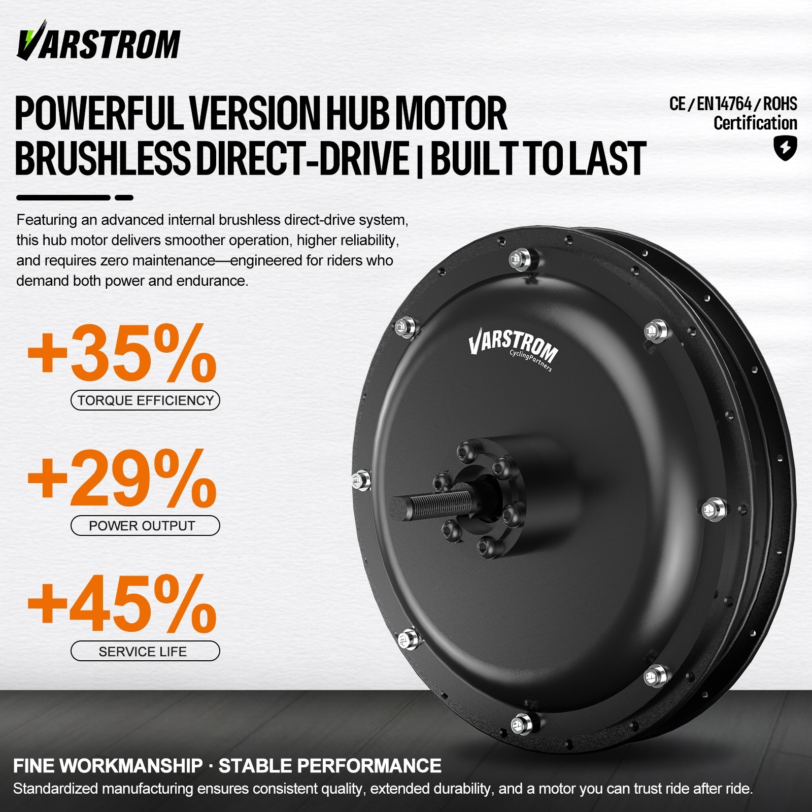 48V1500W26″27.5″700C Varstrom Rear Wheel Hub Motor Cassette EBike Conversion Kit