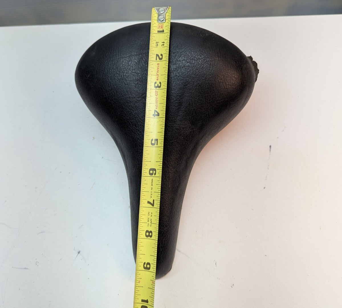 Vintage Black Padded Saddle Original Seat Faux Leather