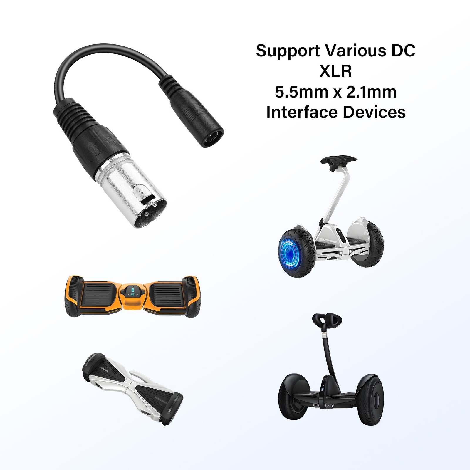 PNGKNYOCN 2A DC Power Cable,2 Pack DC 5.5 x 2.1mm Female to 3 pin XLR Male Po