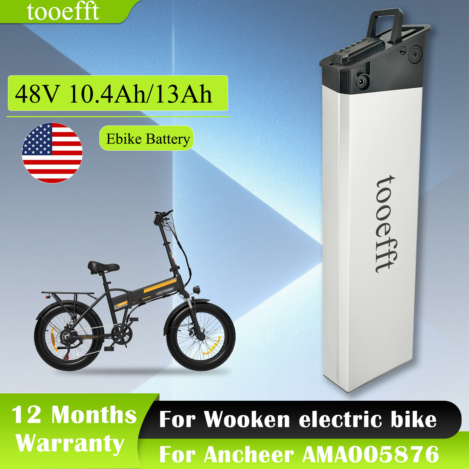 48V Battery for Wooken Electric Bike W-206 HITWAY BK10M Ouxi X8 Jasion X-Hunter