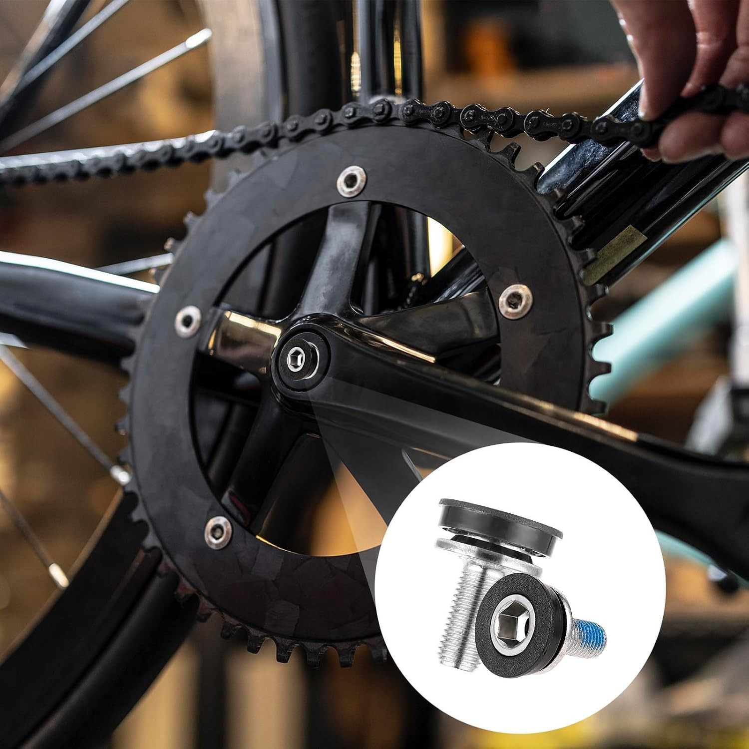 2 PCS 8Mm Bike Hex Crank Arm Fixing Bolts with Caps, Capless Bottom