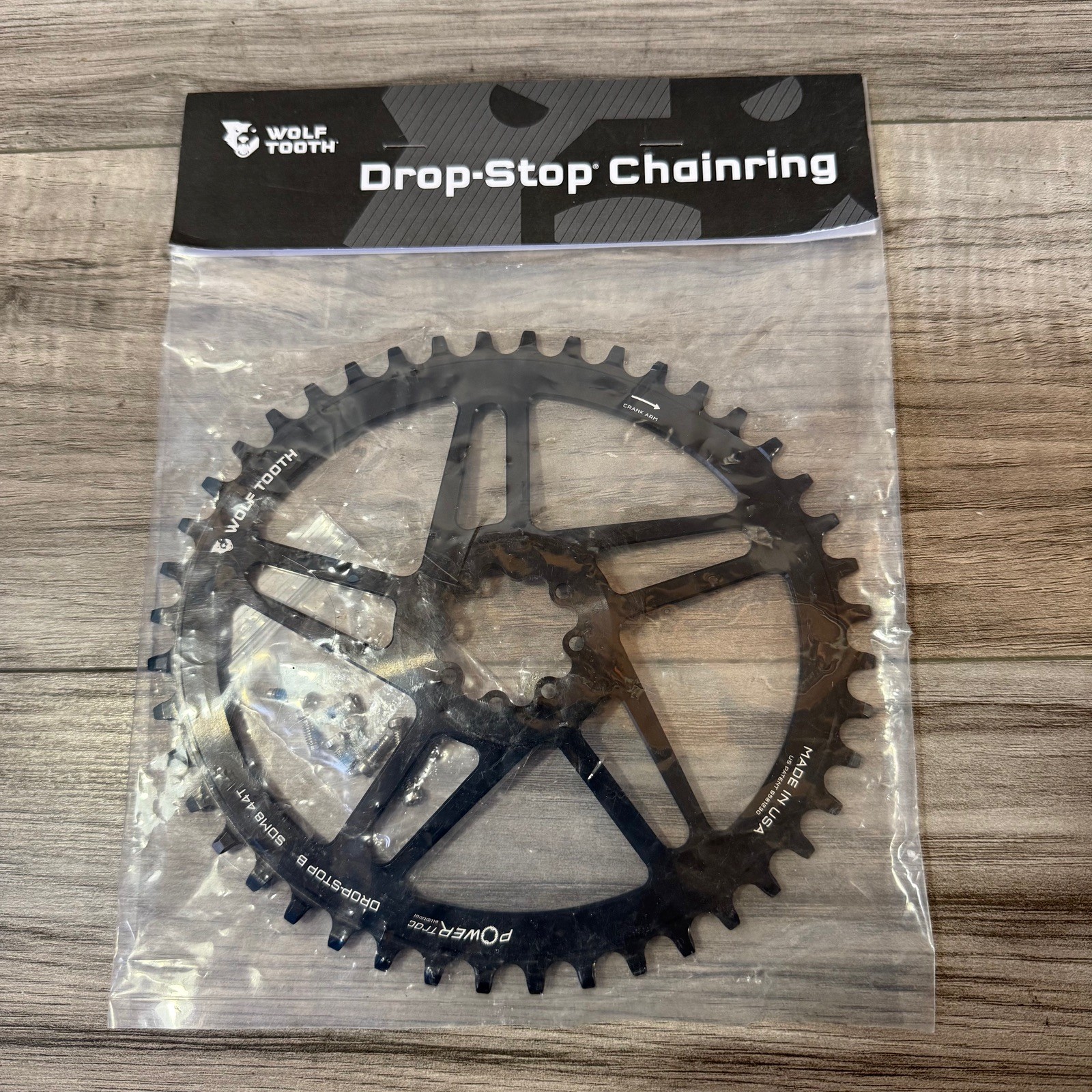 Wolf Tooth Drop-Stop B SDM8 44T for SRAM 8-Bolt Direct Mount Chainring Black