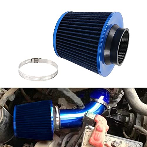 3-inch Cold Air Intake Filter 76mm, High Performance Clamp-On Engine Blue