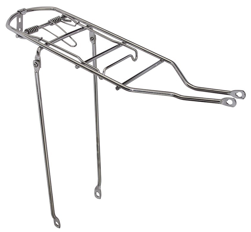 ALTALINE 19 1/2″ LONG REAR BICYCLE STEEL RACK CHROME FOR 26″ BICYCLES.