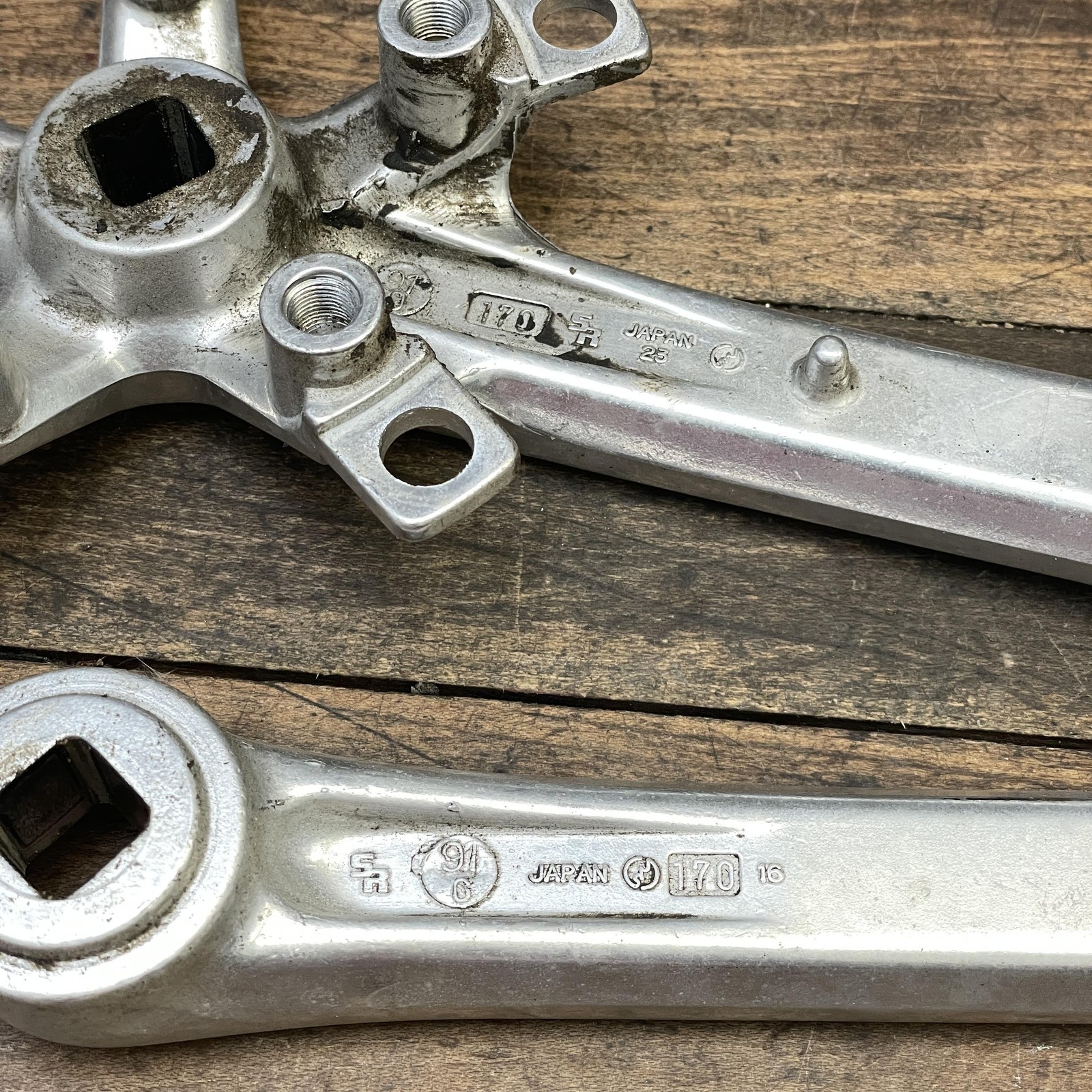 Vintage Suntour XCE Crank Set Triple 170 Mm 110 BCD Square Taper Japan MTB