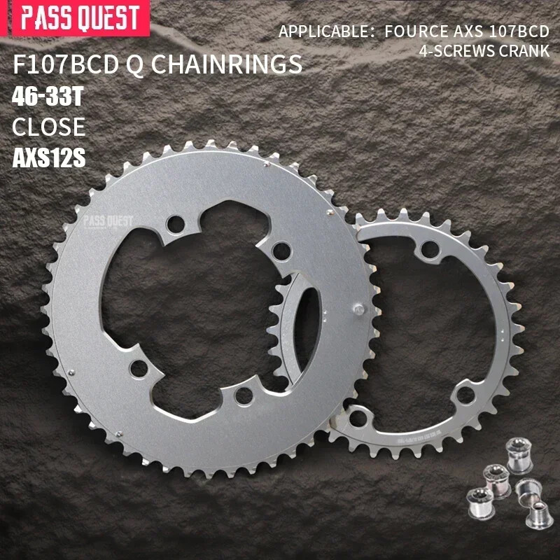 107 Bcd Chainring Double Chain Ring with 4 Bolts for 12 Speeds Road/Gravel Bike