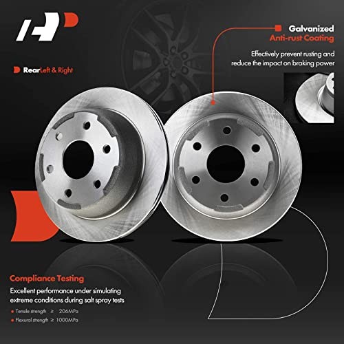 12.80 in (325mm) Disc Brake Rotors + Ceramic Pads kit Compatible Rear Vented