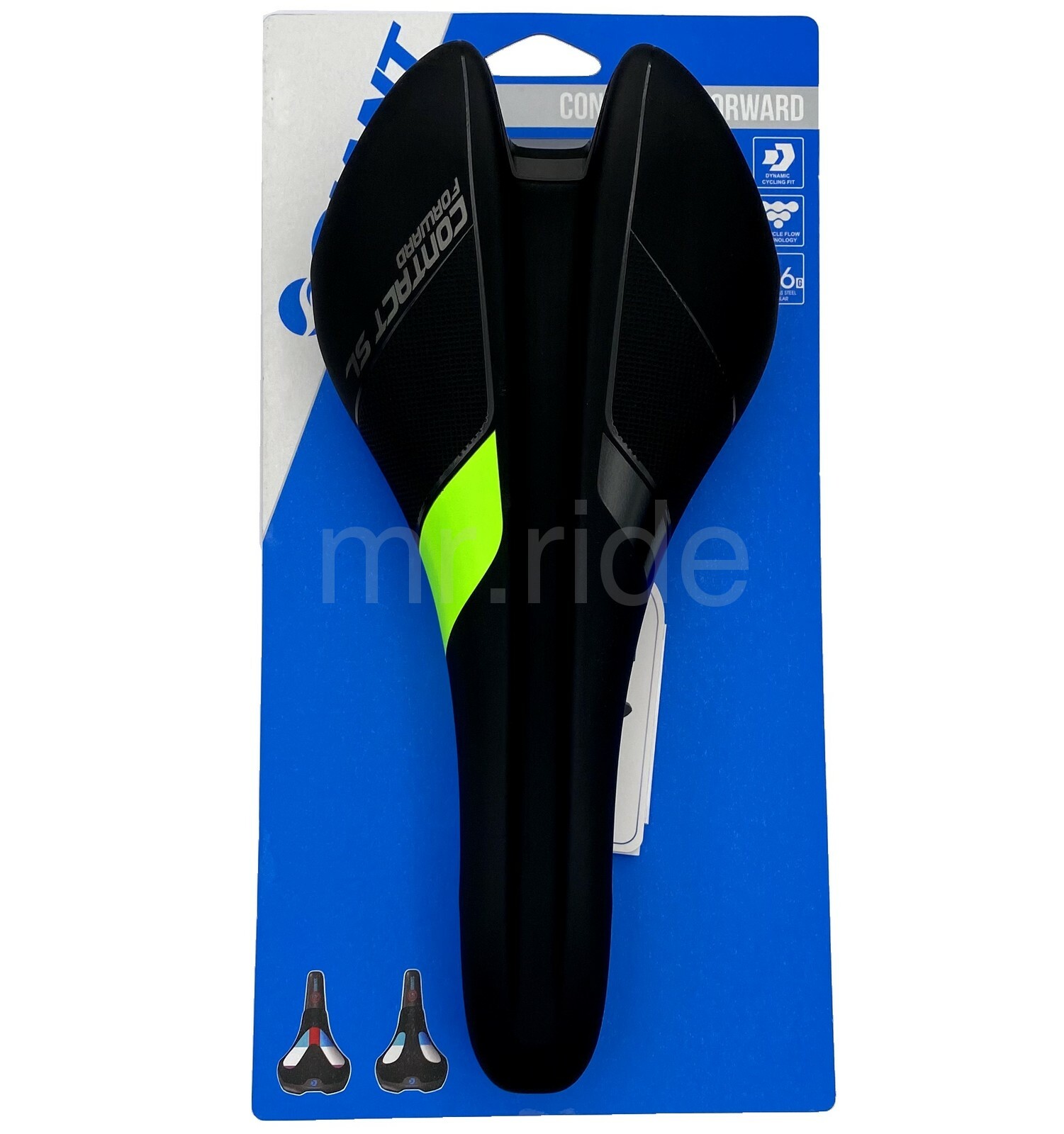 Giantt Contact SL Forward Road/Race Bike Saddle Black/Green