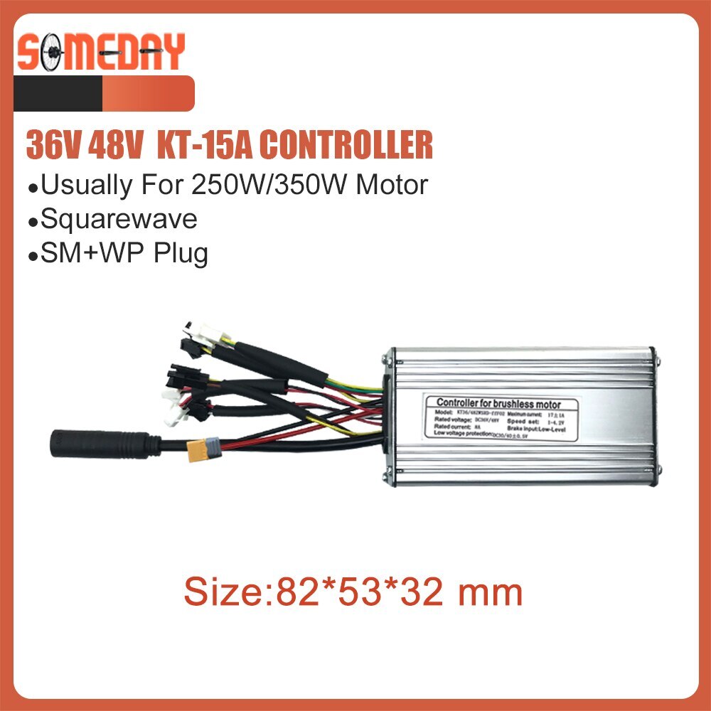 36V 48V 250W 350W Waterproof Plug 15A Electric Bicycle Brushless Controller