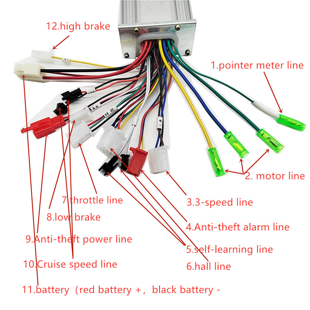 36V/48V 350W DC Electric Bicycle E-bike Scooter Brushless Motor Speed Controller