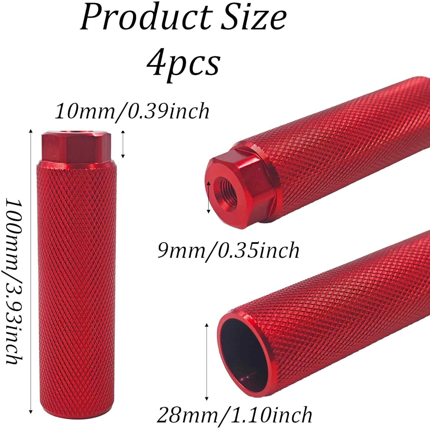 4Pcs Bike Pegs Aluminum Alloy Anti-Slip Bicycle Foot Pegs for BMX Mountain Bike