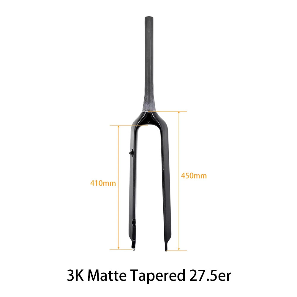 Full Carbon Fiber MTB Rigid Front Fork 26 27.5 29er Disc Brake External Cable