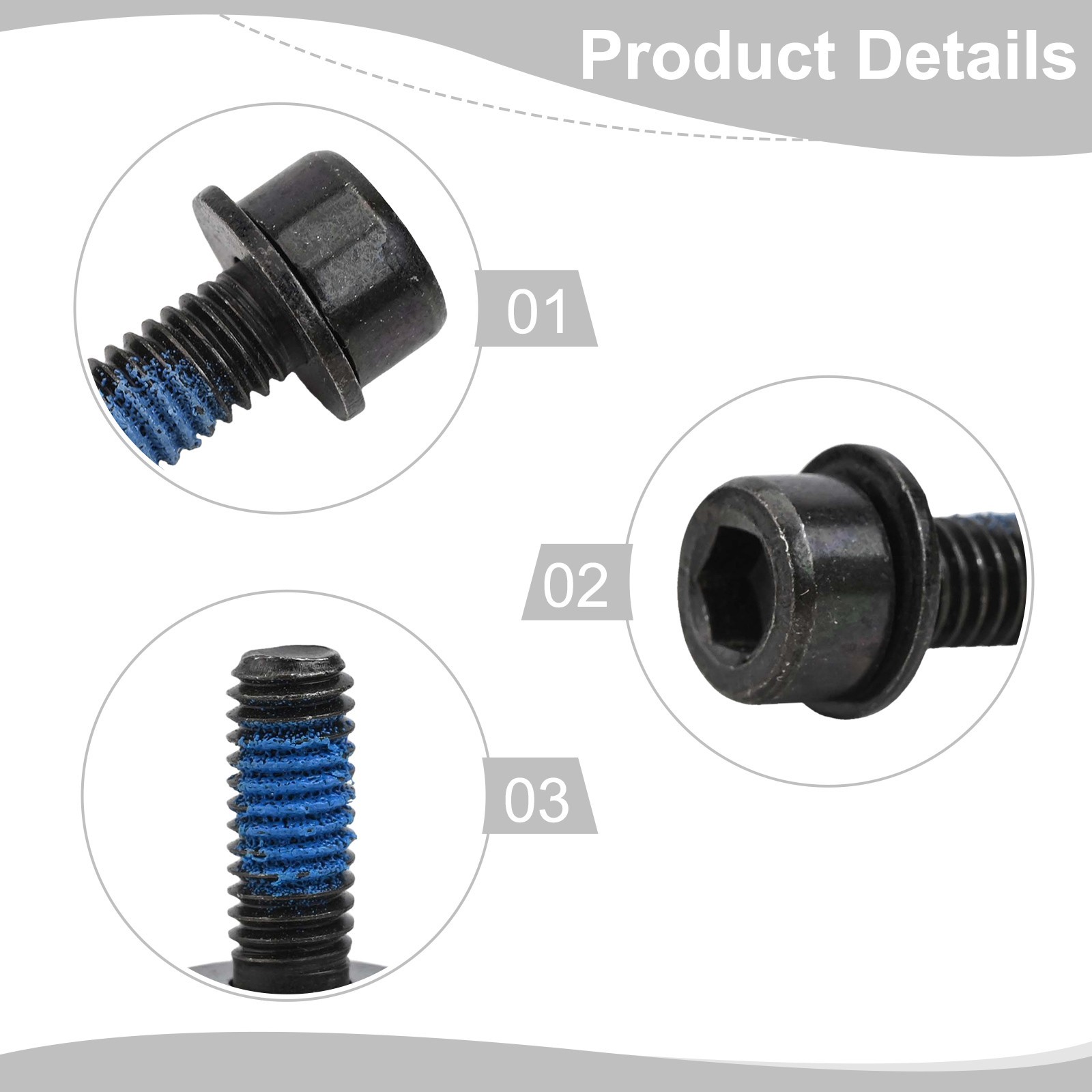 High Carbon Steel Brake Caliper Fix Screws Set of 4 M6*18mm Black Long lasting