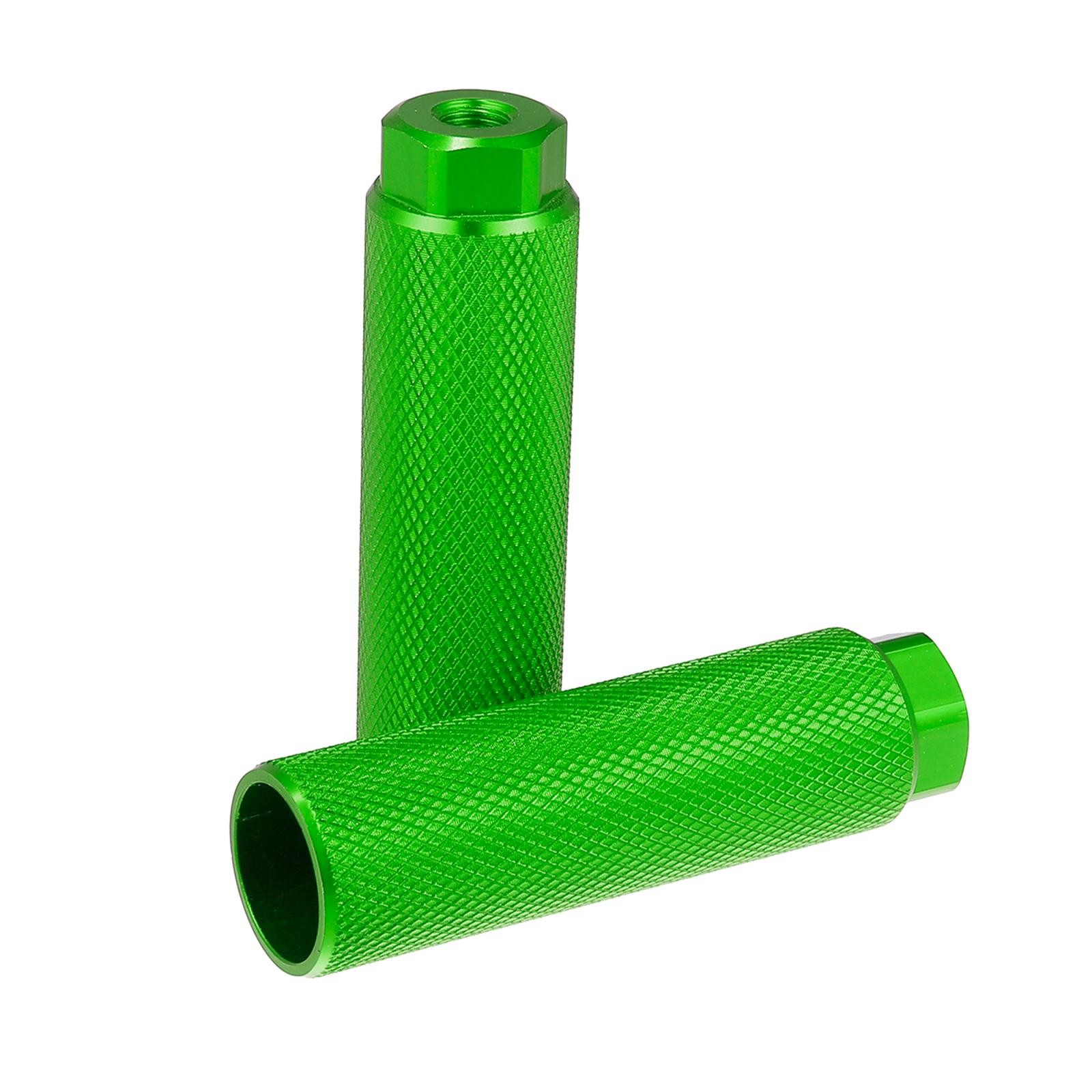 2 Pair Aluminum Alloy Foot Pegs for BMX MTB Bicycle Fit 3/8 Inch Black Green