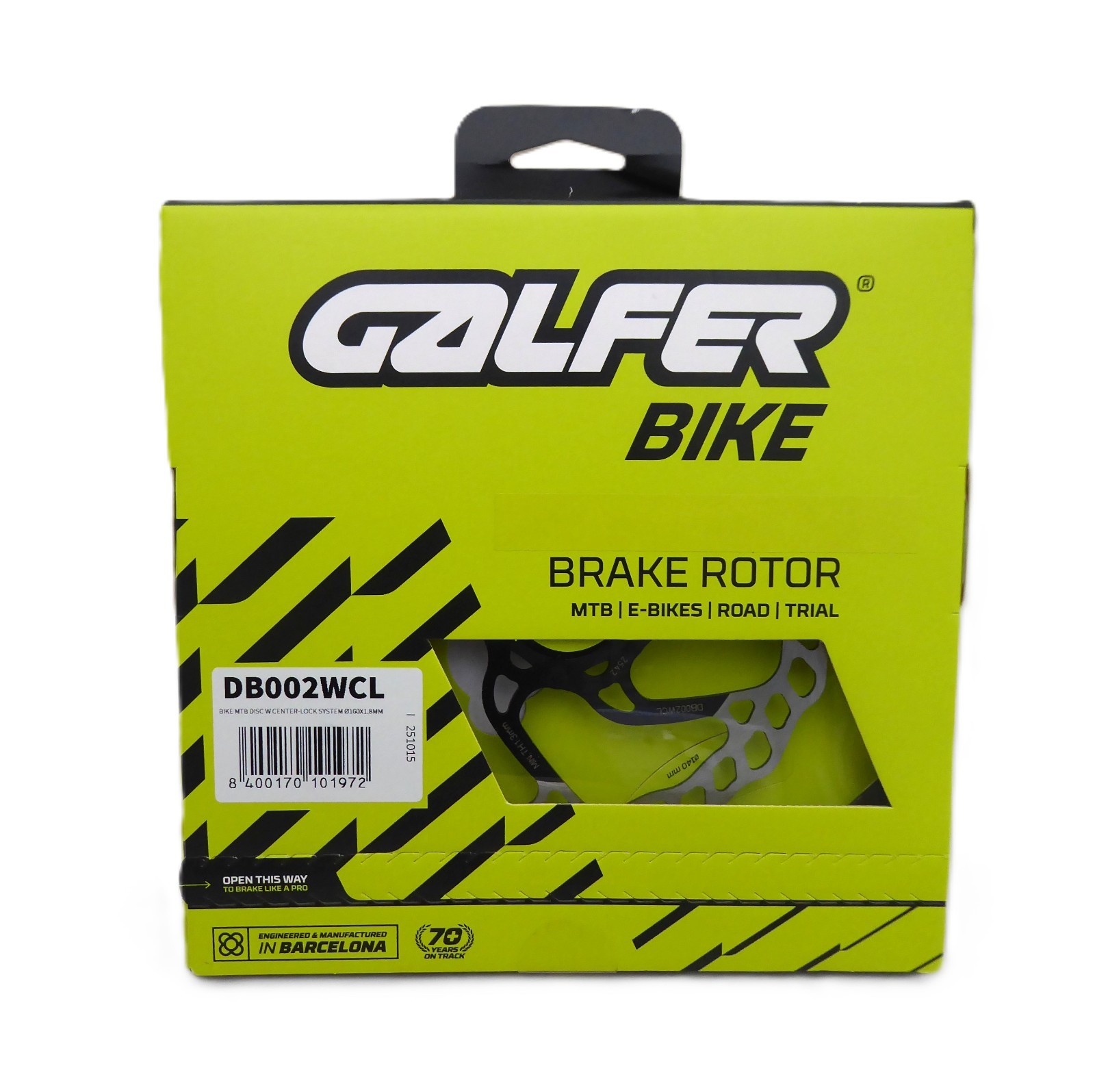 Galfer 160mm Wave MTB Disc Brake Rotor – Center Lock, Carbon Stainless Steel,