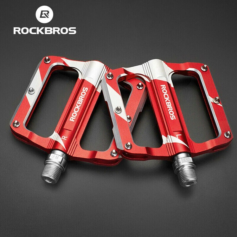 RockBros MTB Pedals 9/16″ Lightweight Aluminum Alloy Sealed Bearing Flat Pedals