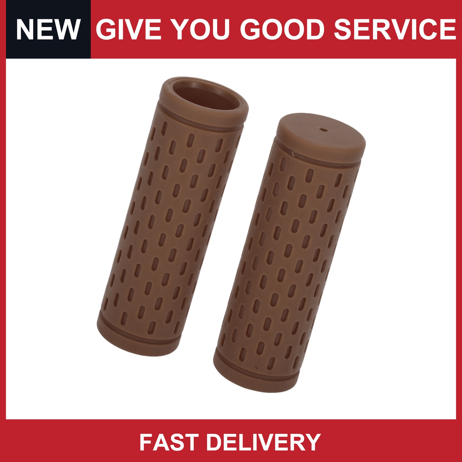 Bike Handlebar Grip Cover 90mm Lightweight MTB End Grips Protector Brown Pair