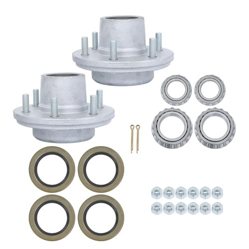 Set of 2 Galvanized Trailer Hub Kits 5.5″ – 5200-6000lbs Spindle