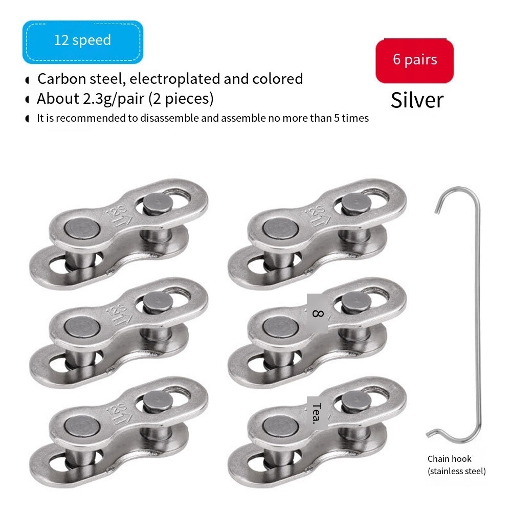 Bicycle Chain Connector Carbon Steel Quick Link 6 To 12 Speed Compatibility