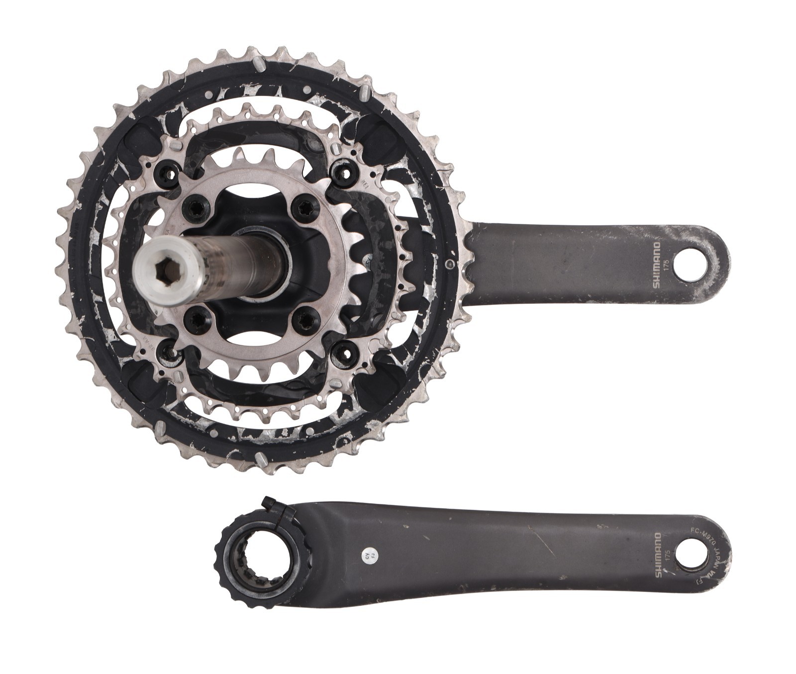 Shimano XTR 3x 9s FC-M970 Mtn Bike Crankset 44/32/22T Mega 9 175mm Triple w/ BB