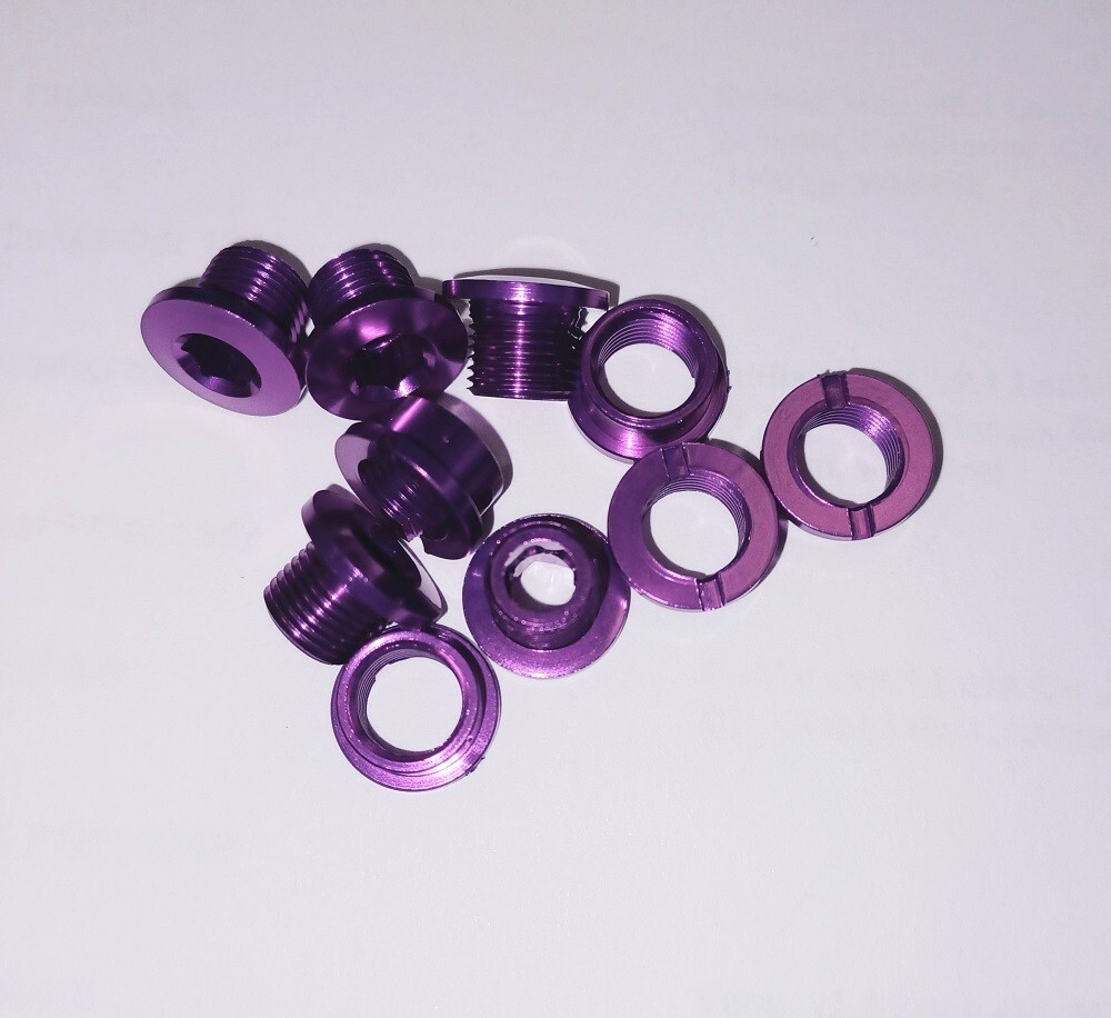 MCS ALLOY CHAINRING BOLT FOR SINGLE CHAINRING BMX PURPLE