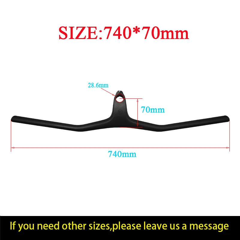 Carbon Fiber XC Mountain Bike Handlebar 10 Degree 28.6mm Clamp 720-780mm