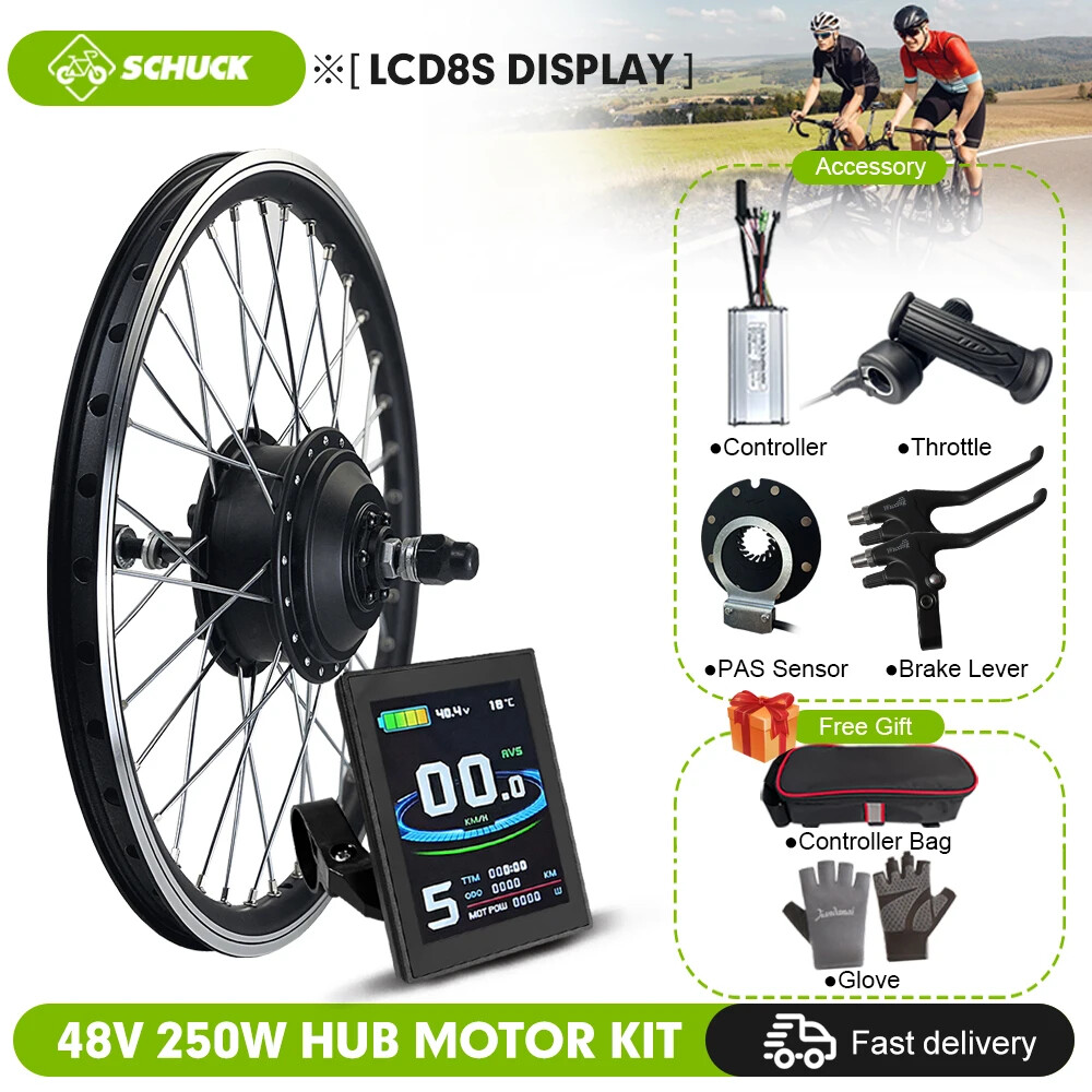 36V 48V 250W Electric Bike Brushless Rear Hub Motor Conversion Kit 16-29″ 700C