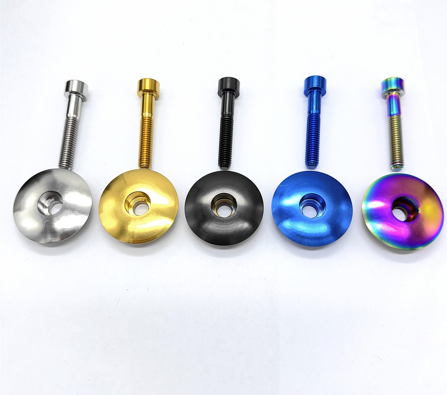 Titanium Bolt M6x35mm & Titanium Top Cap Cover for 1-1/8″ Bicycle Headset Stem