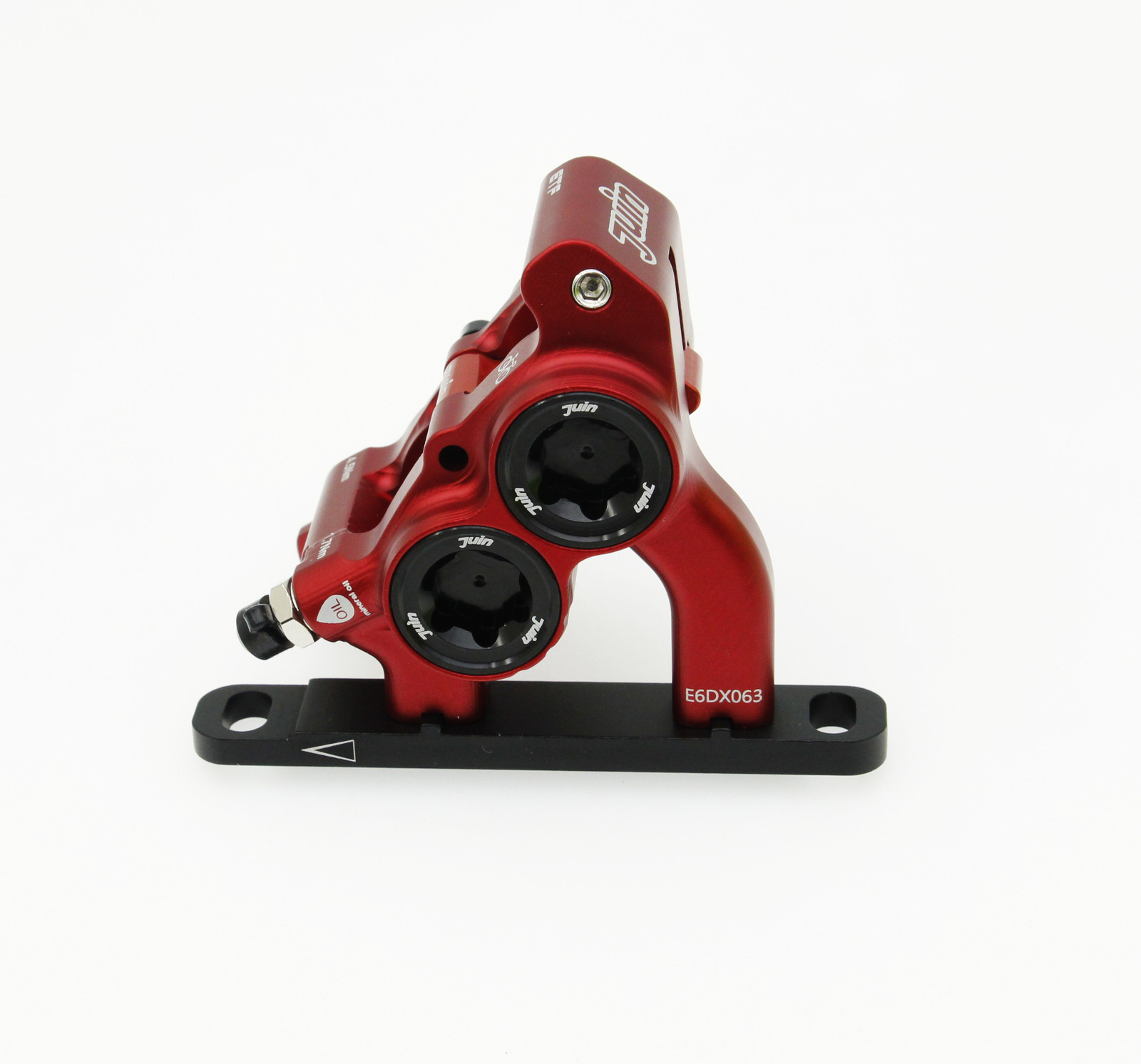 Red Juin Tech ETF 4-Piston Flat Mount Hydraulic Brake Fit Shimano 160/140mm Road