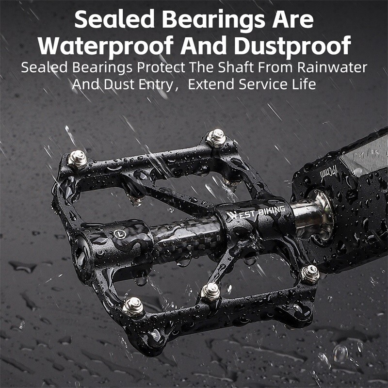 Bike Pedals 3 Bearings Titanuim Axle Carbon Cover Bicycle Pedals Platform Pedals