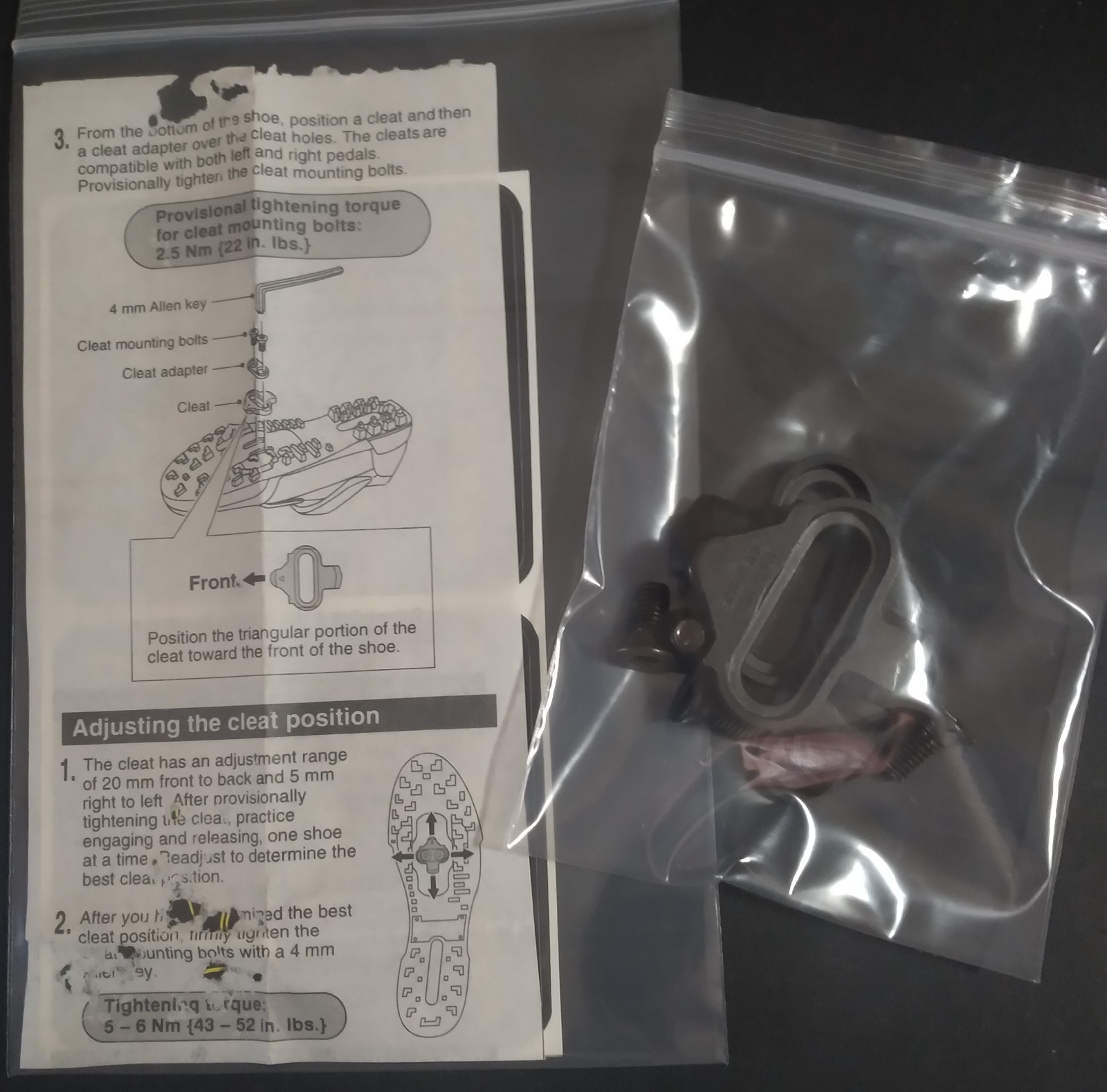 NOS Original Shimano SH51 Cleat Set