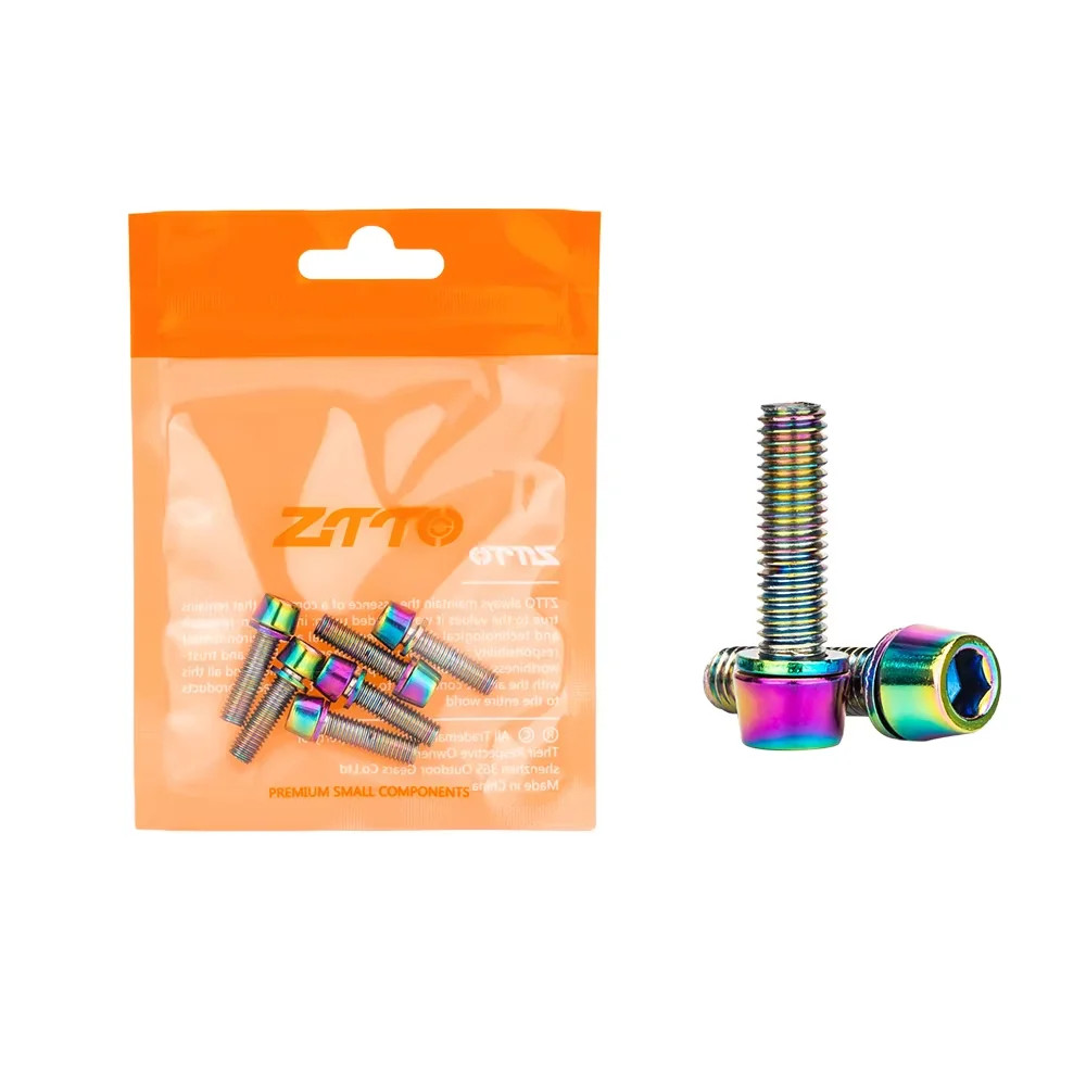 6PCS Bike Stem Bolts M5 M6 Handlebar Stem Screws with Washers MTB Road Bike