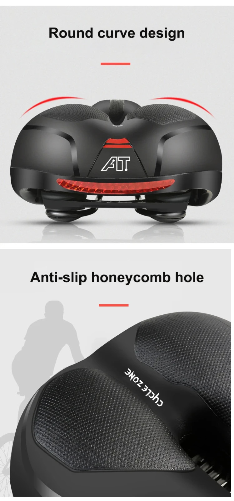 For bike Extra Wide Big Bum Bike Saddle Seat Bicycle Gel Pad Soft Comfort US