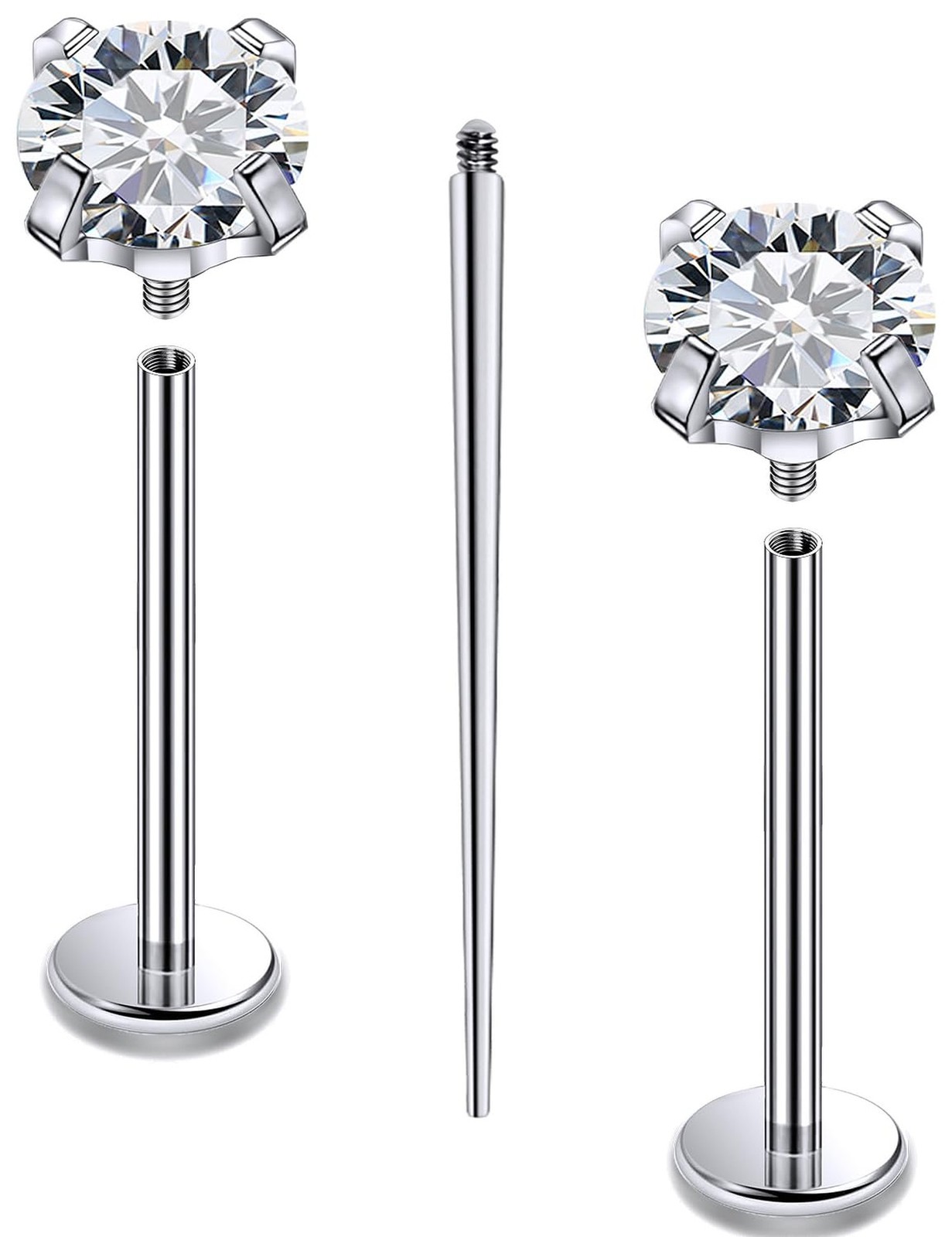 F136 Titanium 16/14g Cheek Dimple Piercing Jewelry for Cheeks 14mm 16mm 19mm …