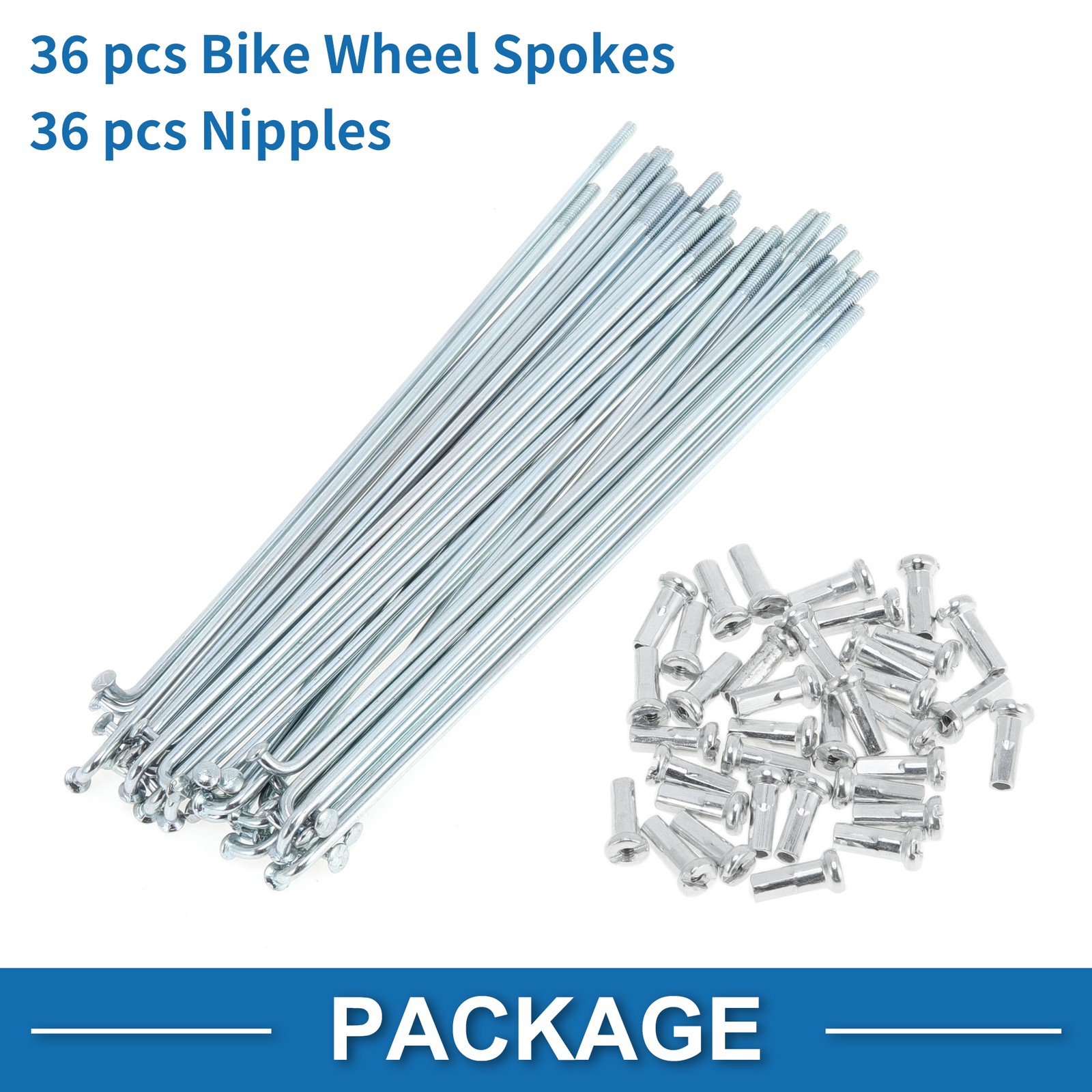 36 Set 14G Bicycle Spokes 119mm Bike Wheel Spokes Galvanized Carbon Steel