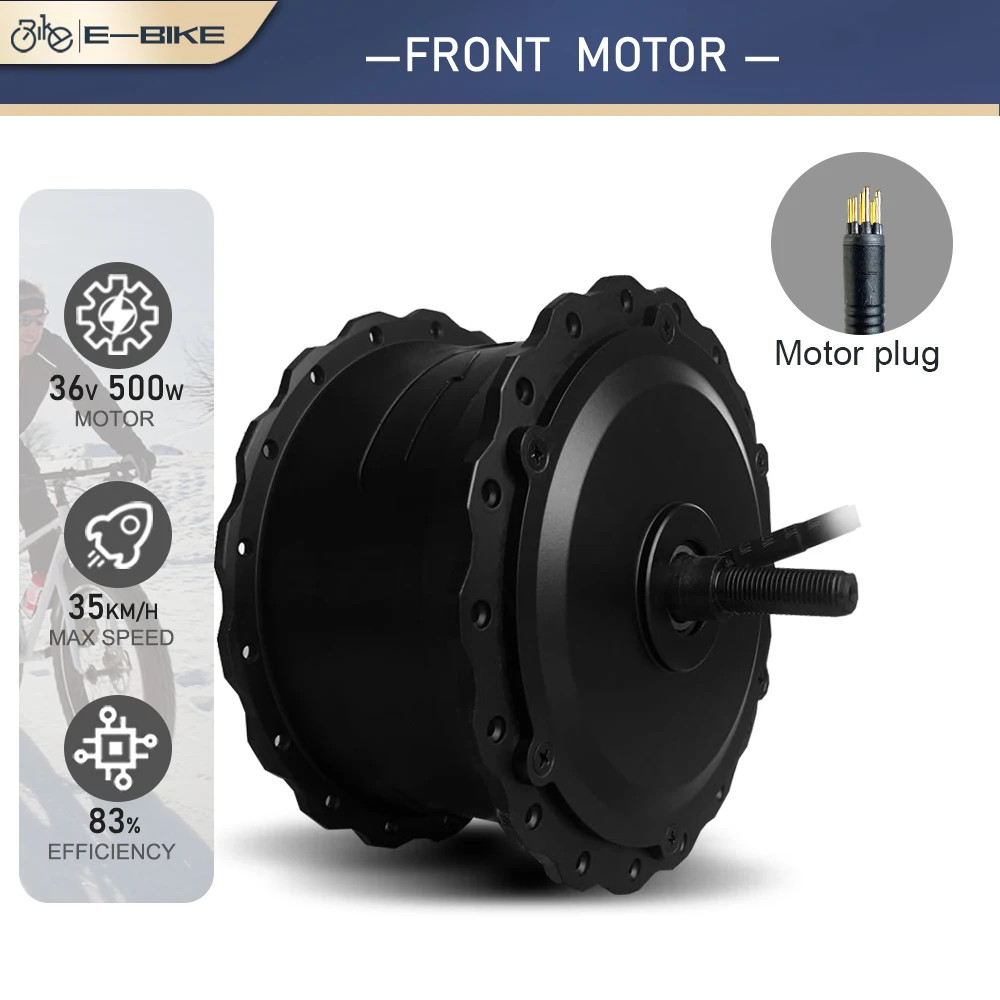 36V 48V 500W Snow Electric Bicycle 4.0 Fat Tire Brushless Gear Hub Motor