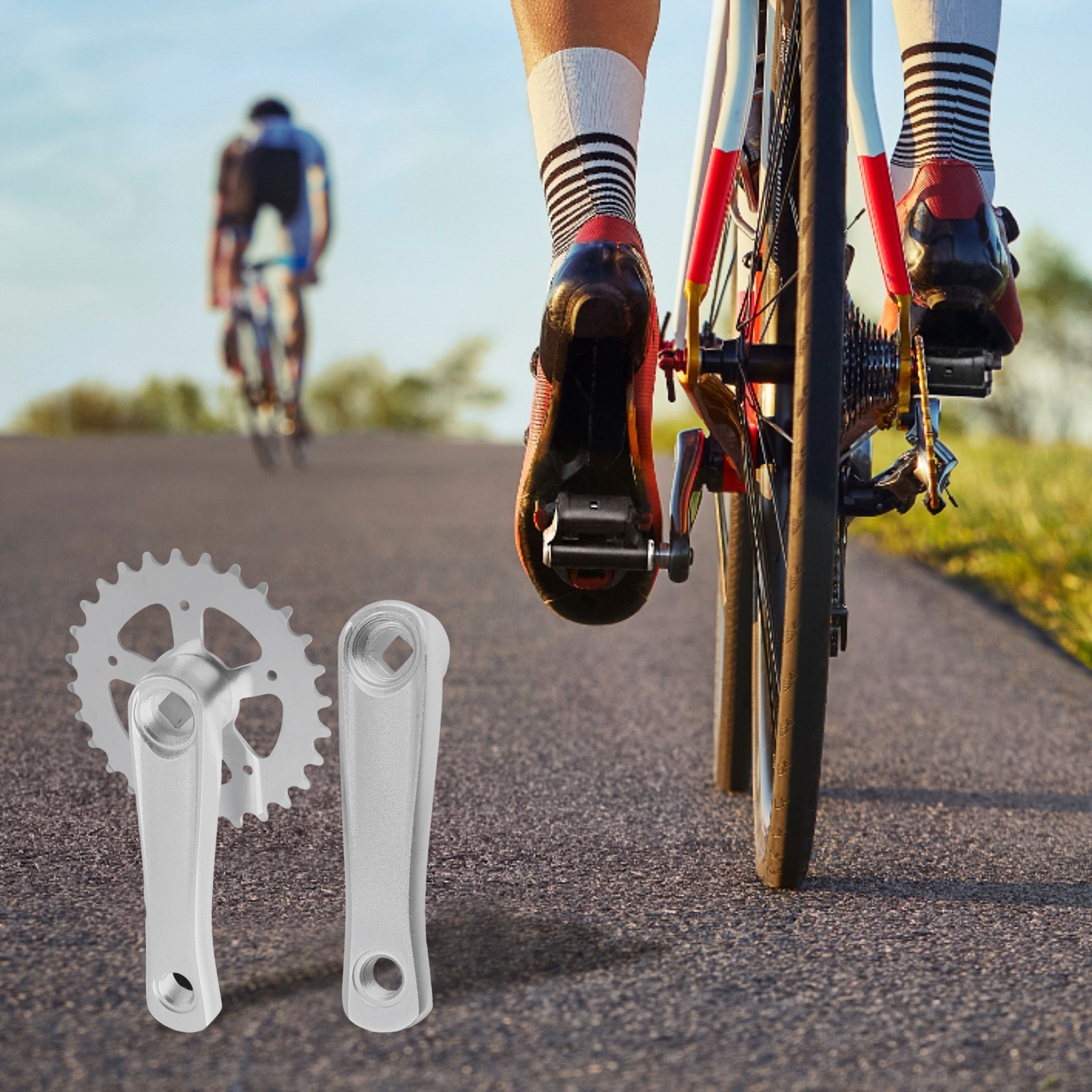 28T Lightweight Bike Crankset for Children with 114mm Size and Aluminum Build
