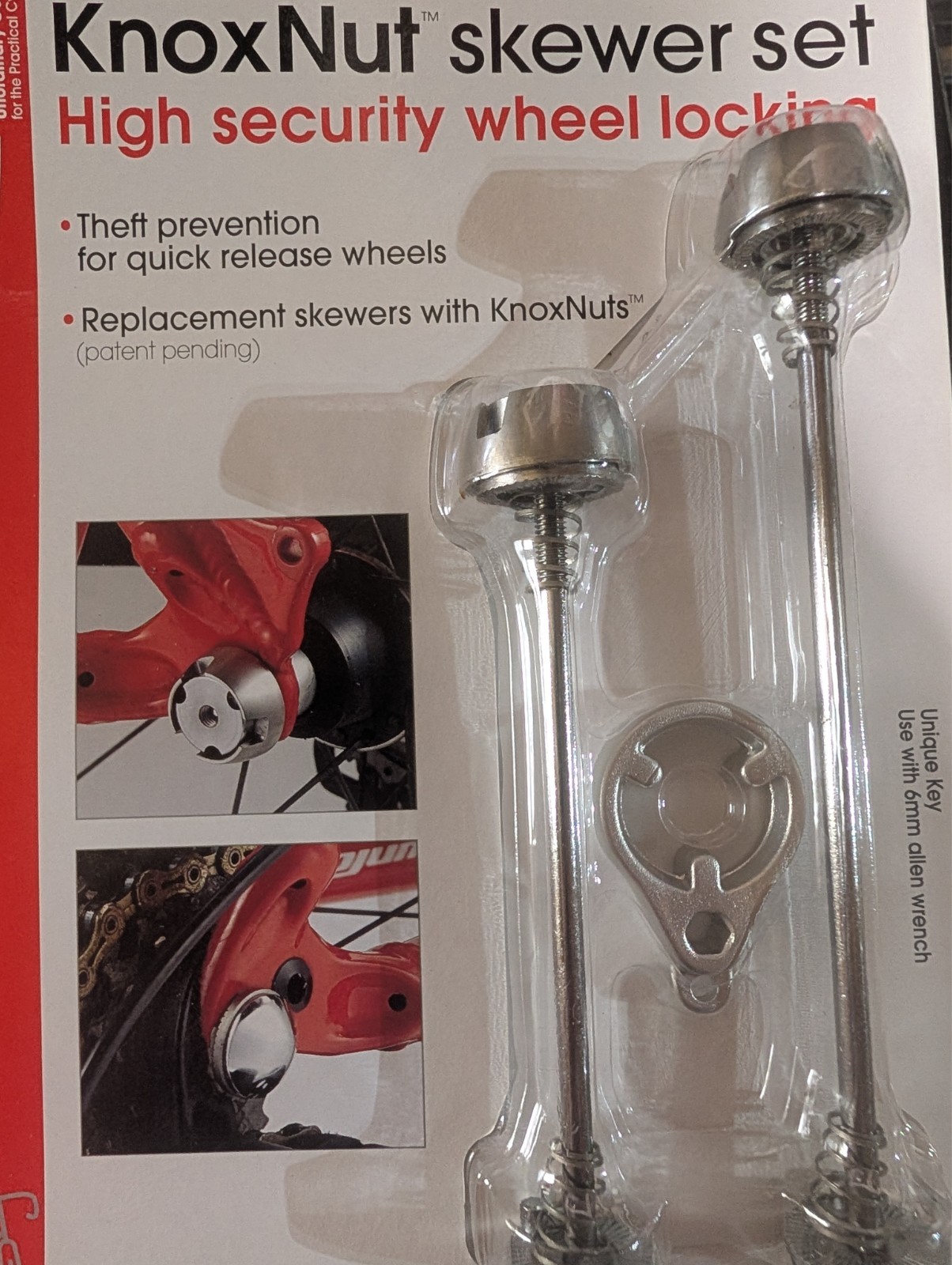 Delta Cycle Td-9200 Knoxnut Bolt-On Bicycle Anti-Theft Skewer Set, Key # 30885