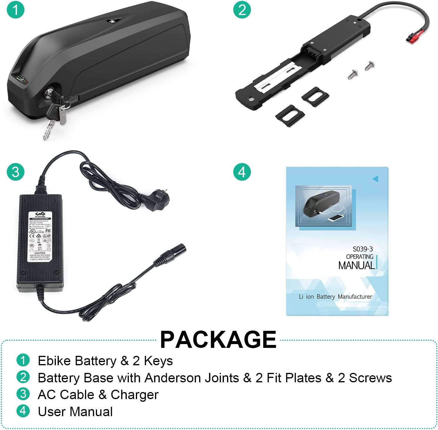 E-bike battery 36V 48V 52V Hailong pedelec bicycle battery Li-ion battery for Bafang motor