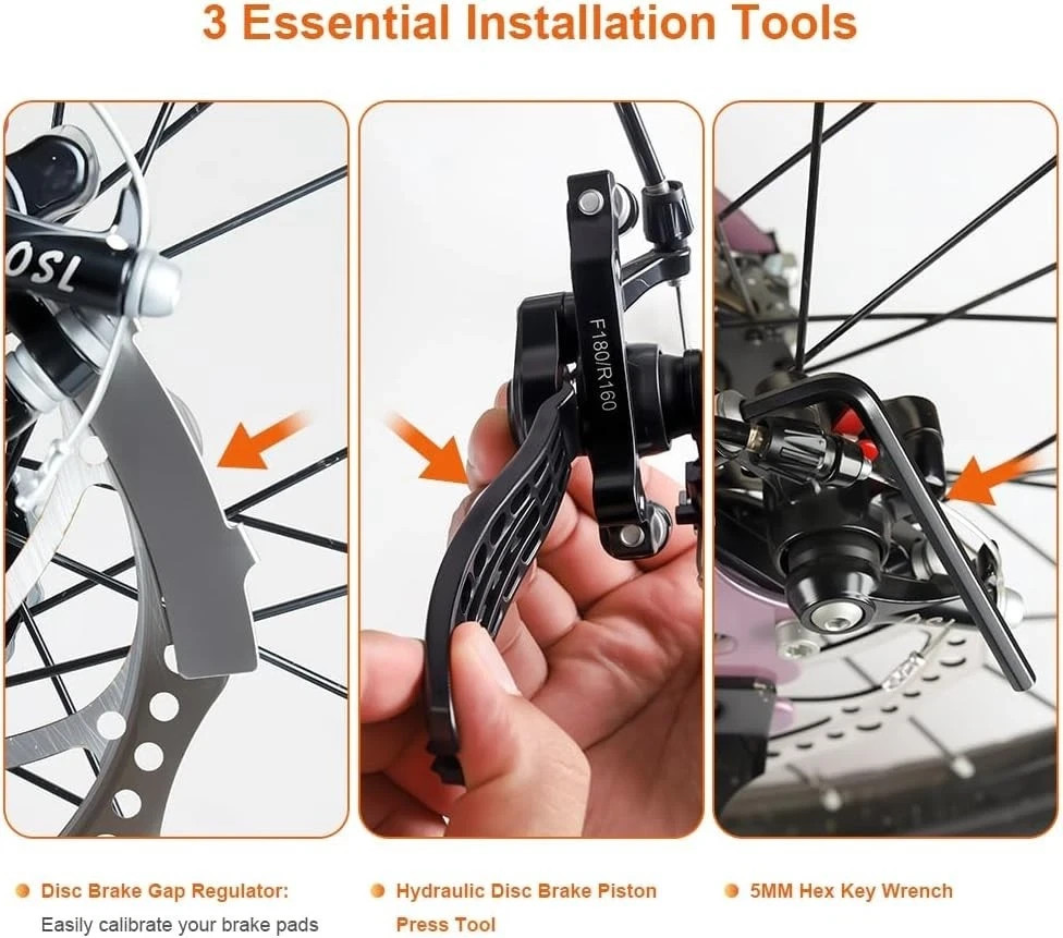 4 Pairs MTB Disc Brake Pads Resin & Semi-Metallic Quiet W/ Install Kit E-Bike US
